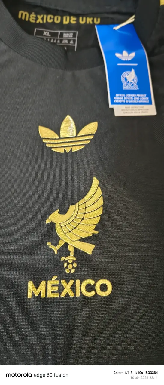 Polera negra México Adidas XL - 3