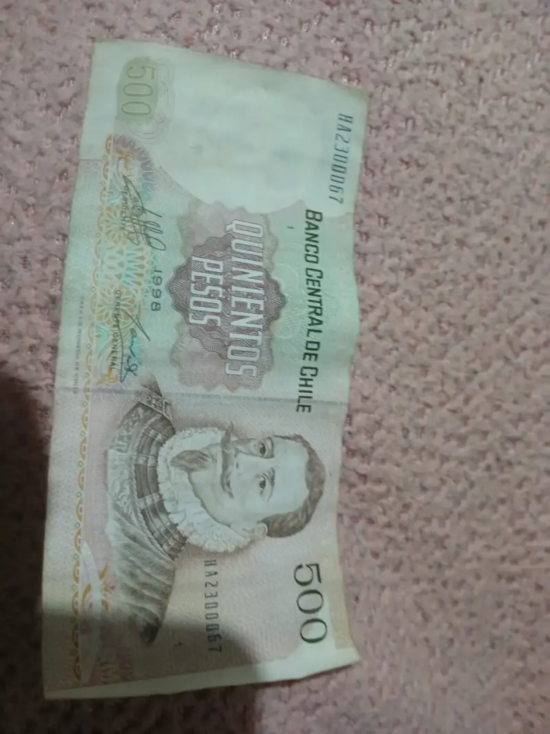 Billete 500 pesos chilenos año 1998