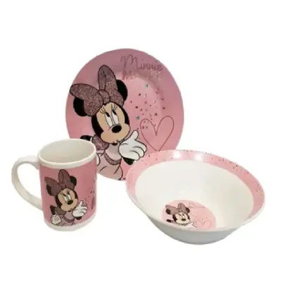Set de vajilla infantil Minnie cerámica - miniatura 2