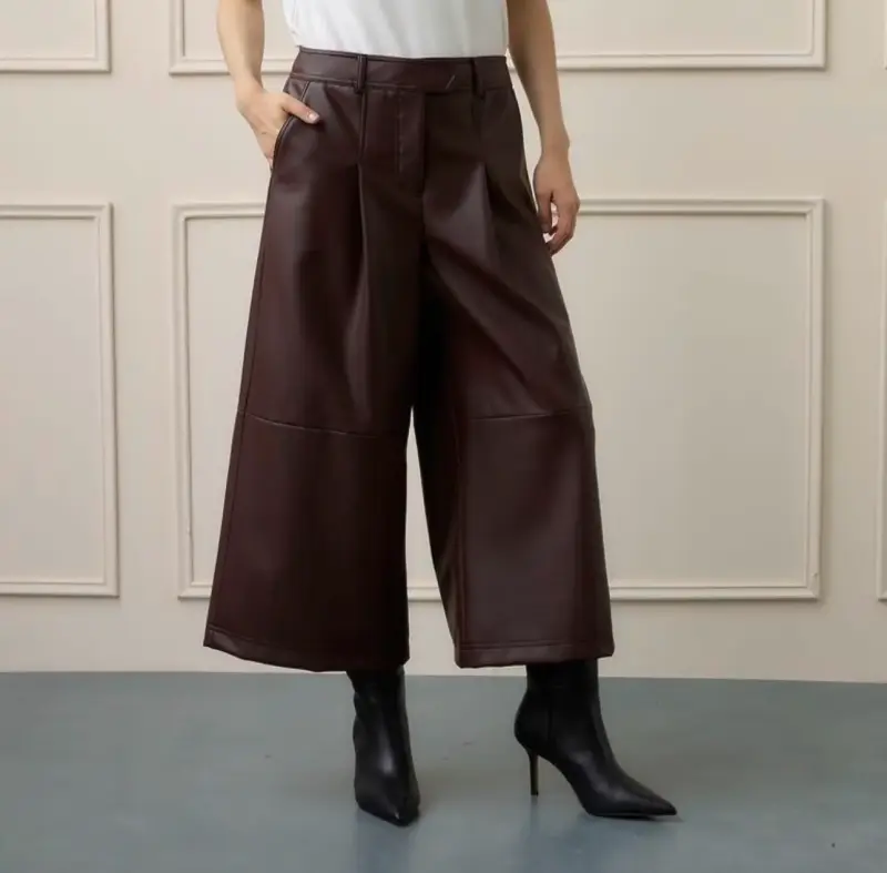Pantalones culotte marrón - 3
