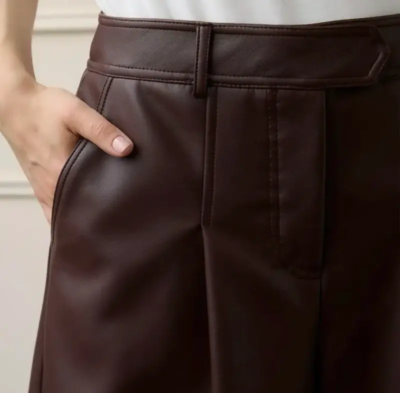 Pantalones culotte marrón - 4
