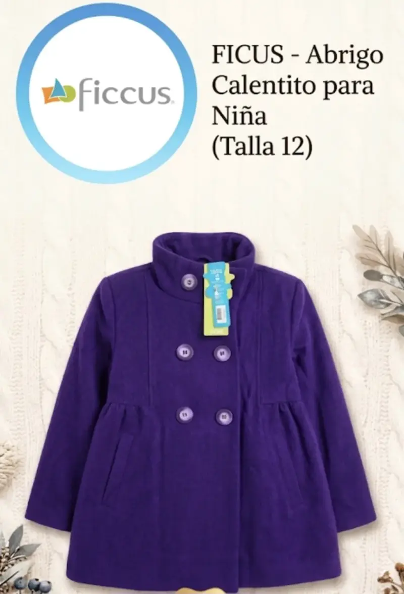 Abrigo morado FICUS para niña