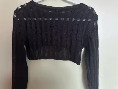 Polera negra tejida nueva - miniatura 4
