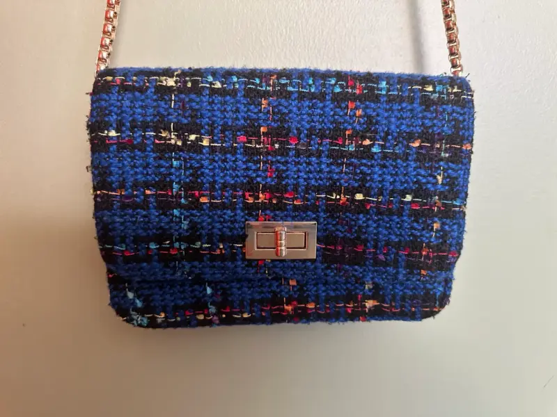 Cartera pequeña de lana azul - 2