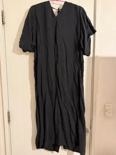 Vestido negro largo mangas abullonadas - miniatura 3