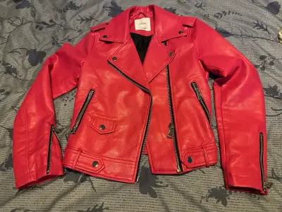 Chaqueta motera fucsia mujer - miniatura 2