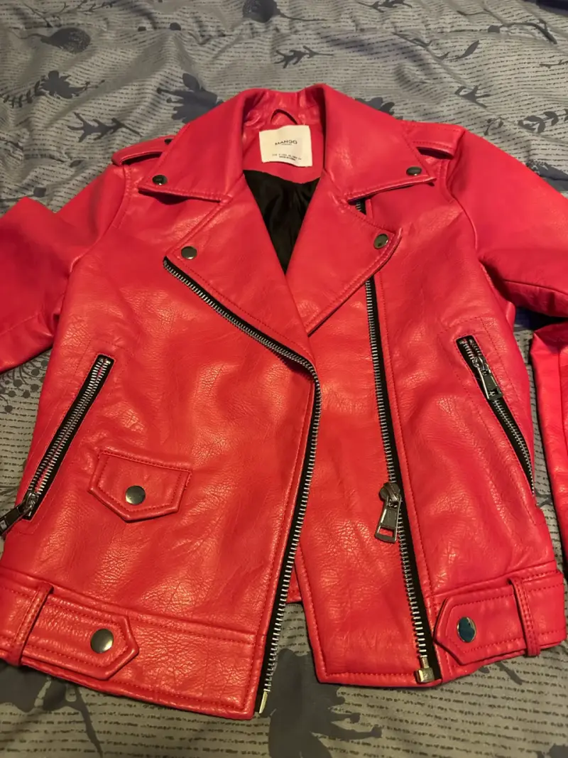 Chaqueta motera fucsia mujer - 3