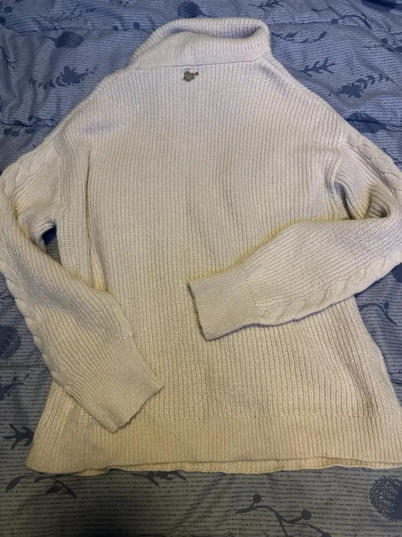 Suéter beige cuello alto - 3
