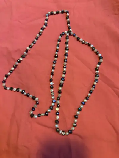 Collar largo de perlas 150 cm - miniatura 2