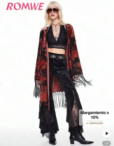 Conjunto bohemio negro y rojo - miniatura 1