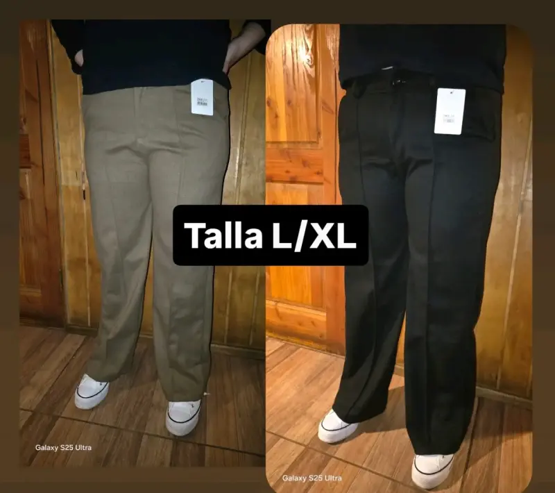 Pantalones de vestir beige y negro - 2