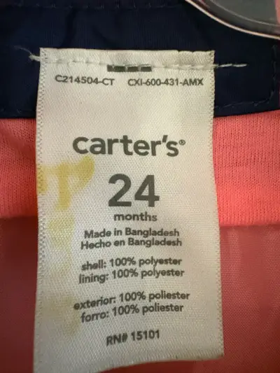 Chaqueta impermeable azul carters 24 meses - miniatura 2