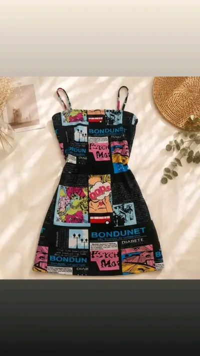 Vestido estampado colorido - miniatura 1
