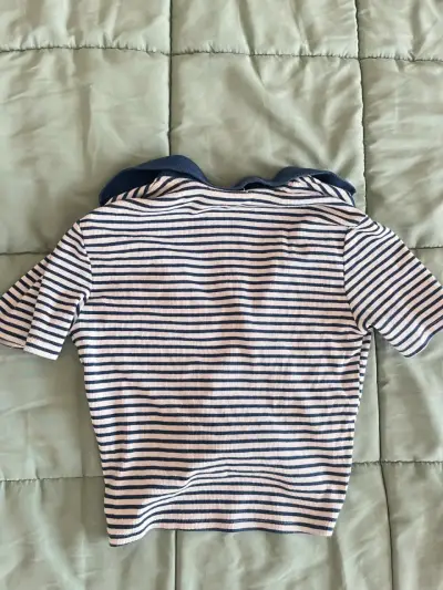 Polera rayada con cuello azul - miniatura 2