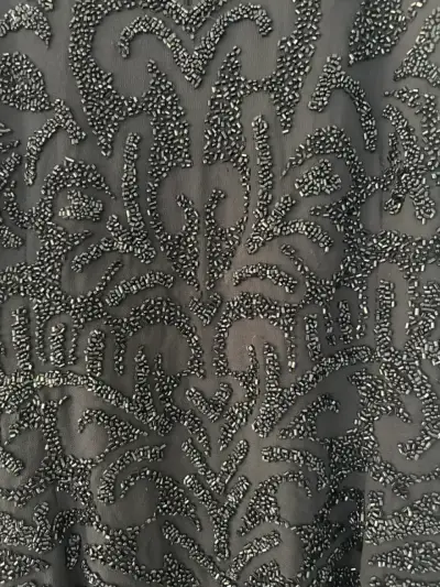 Vestido negro con bordados Jkara New York - miniatura 2