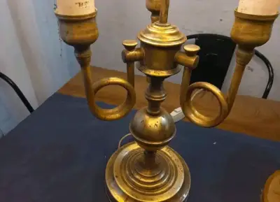 Lámparas chilenas año 70 inglesa estilo Bouillotte - miniatura 4