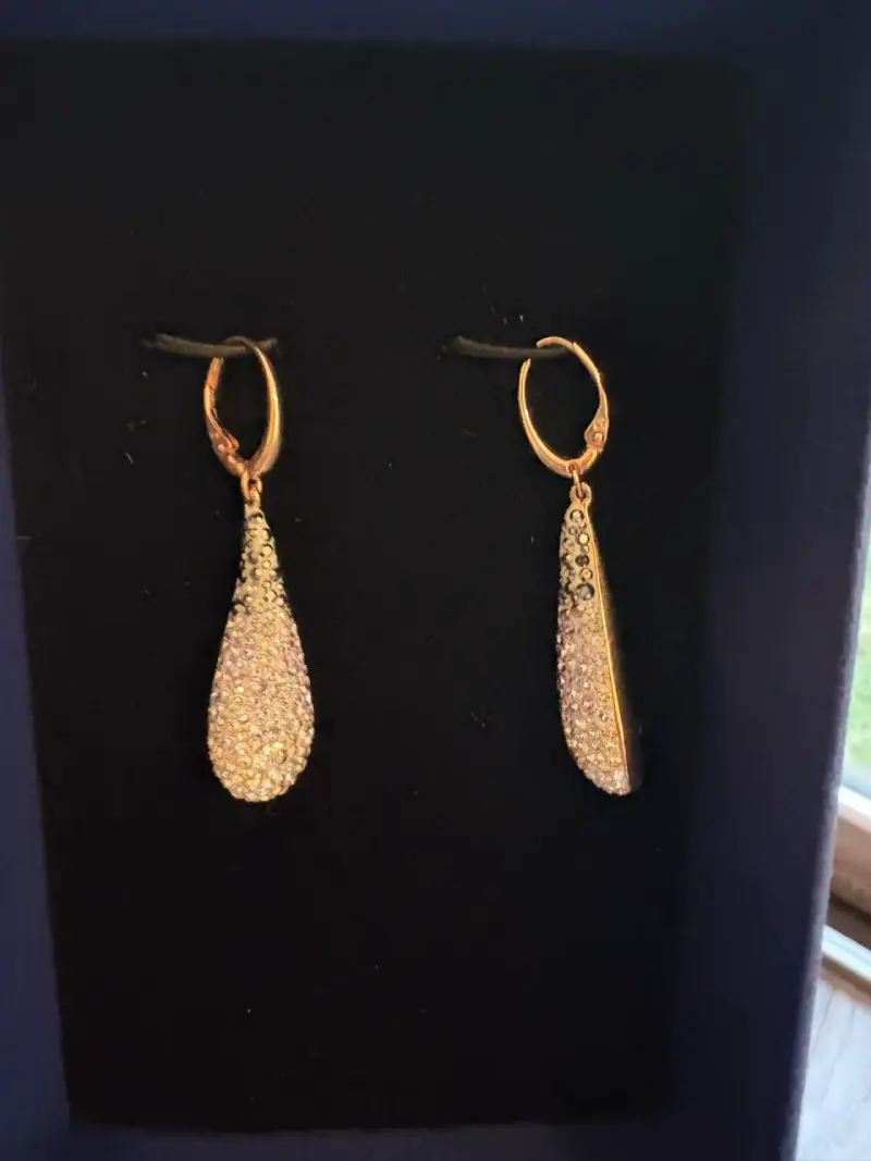 Aros colgantes brillantes con cristales swarovski - 1