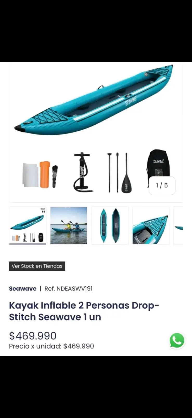 Kayak inflable 2 personas Seawave - 1