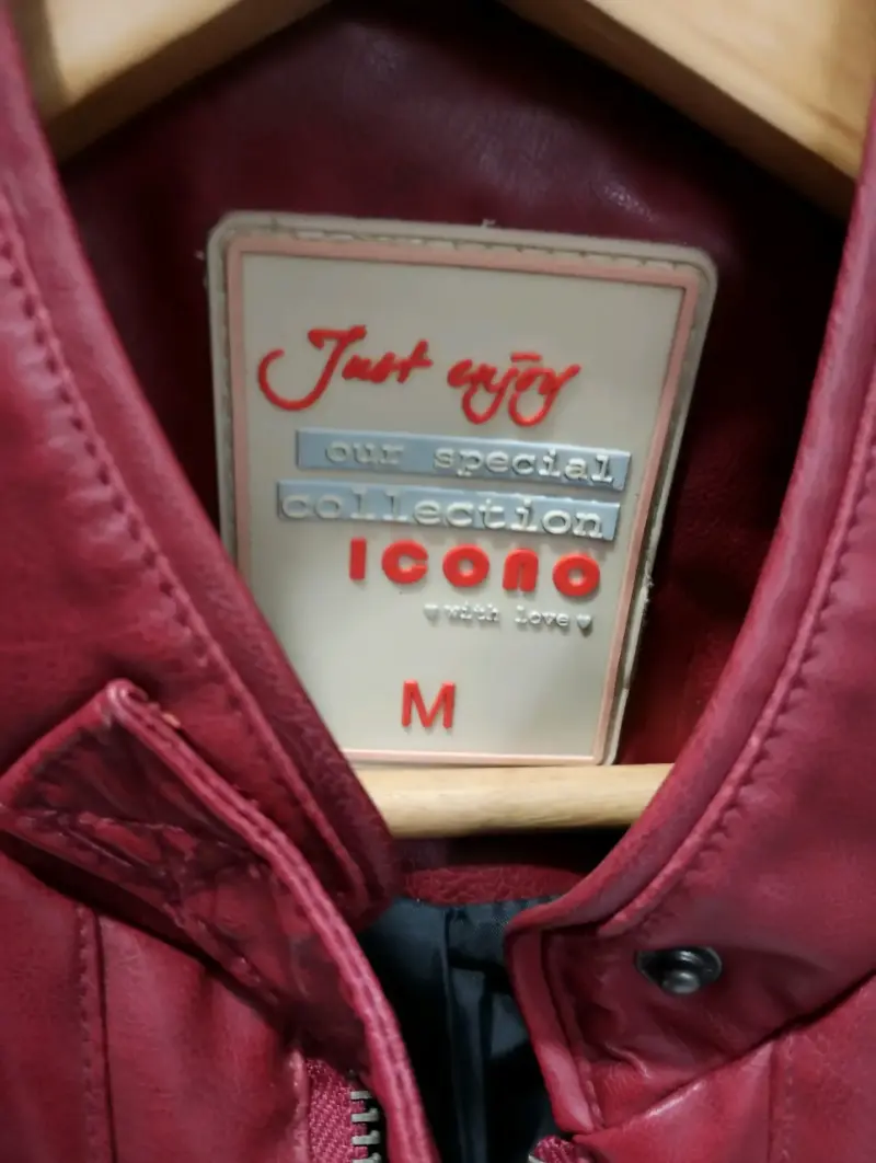 Chaqueta cuero sintético roja mujer talla M - 2