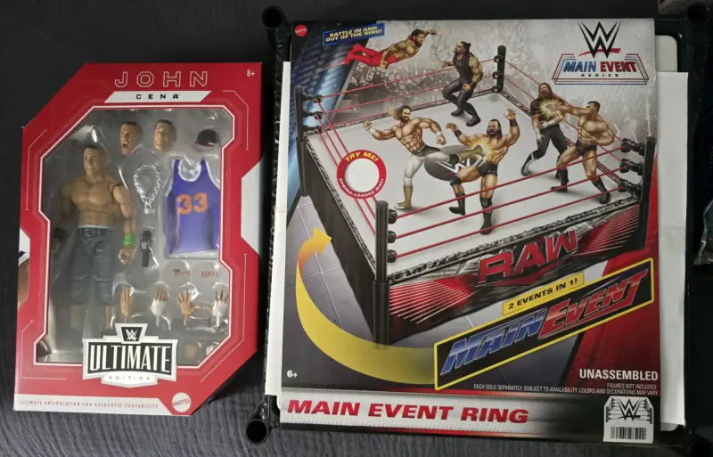 Figura Ultimate Jhon Cena+ Main event Rin (nuevos)