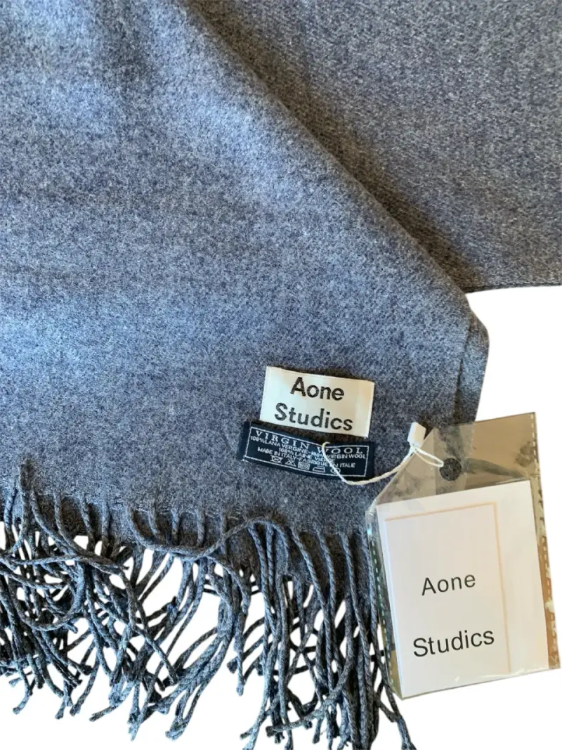 Pashmina gris Aone Studios Lana virgen nueva - 2