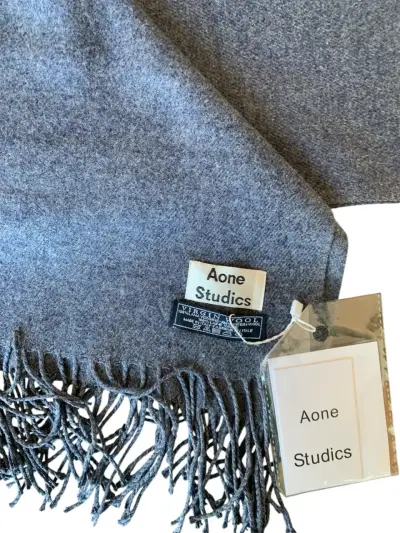 Pashmina gris Aone Studios Lana virgen nueva - miniatura 2