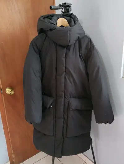 Abrigo negro largo unisex talla S - miniatura 1