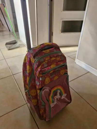 Mochila escolar unicornio con ruedas - miniatura 1
