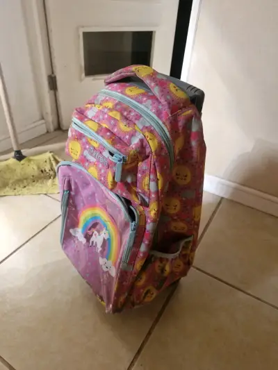 Mochila escolar unicornio con ruedas - miniatura 2