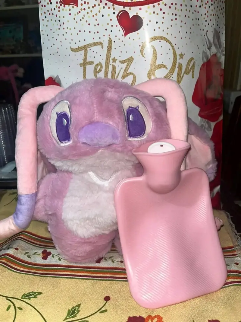 Set de peluche y bolsa térmica rosa