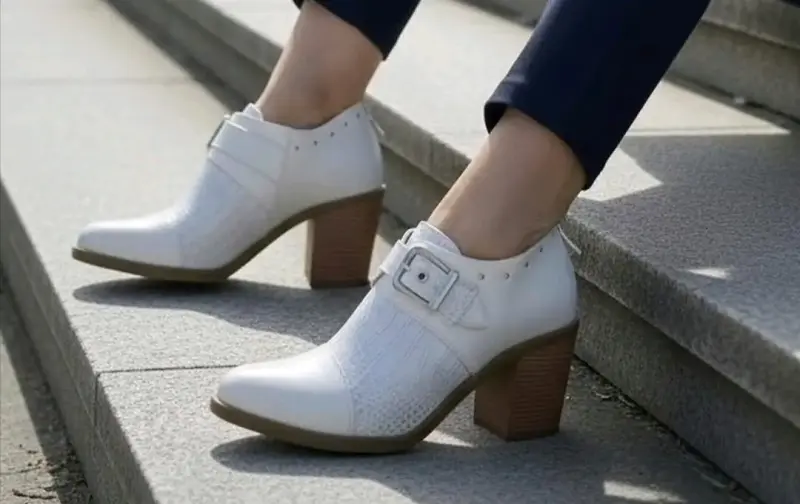 Botines blancos de cuero