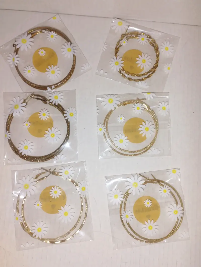 Set de aros doradas (fantasia) 6 pares