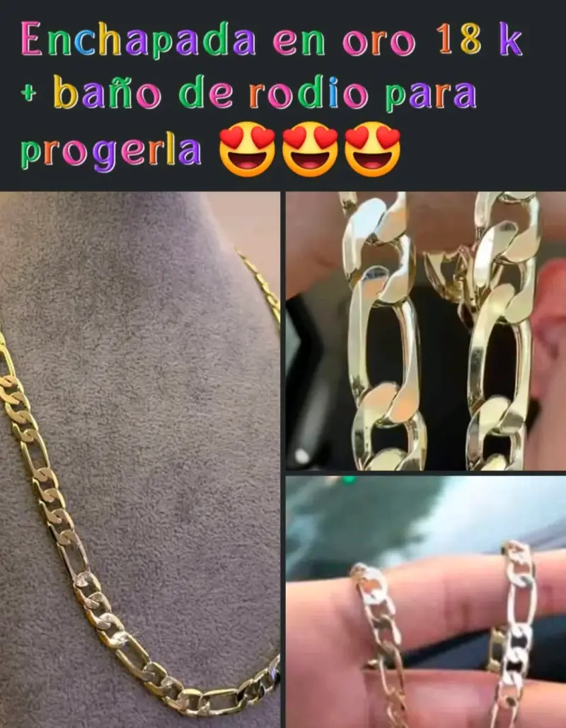 Cadena enchapada en oro 18k
