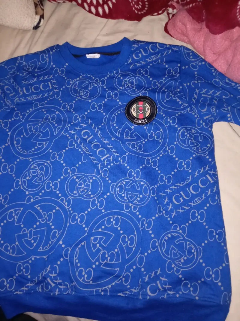Polera azul estampada Gucci - 1