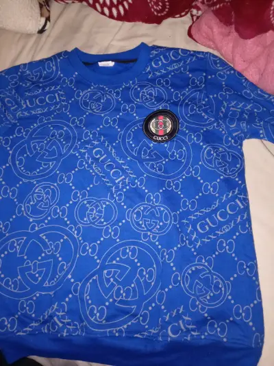 Polera azul estampada Gucci - miniatura 1