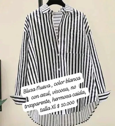 Blusa rayada blanca y azul - miniatura 1