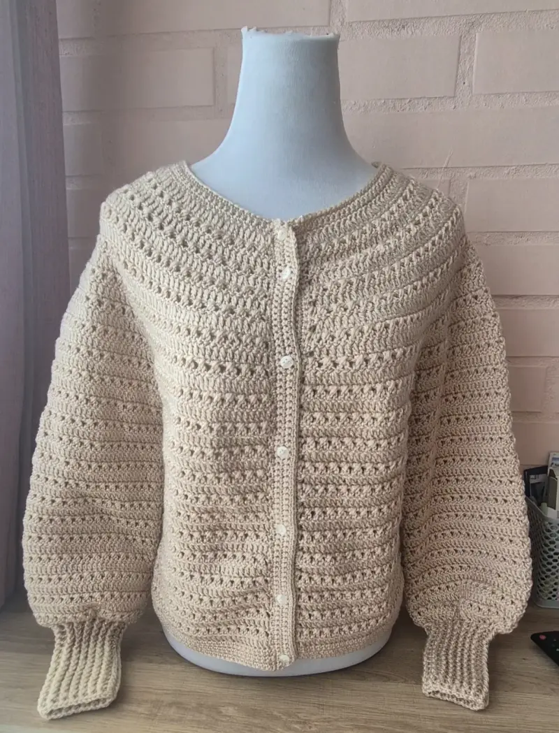 Chaleco de crochet beige - 1