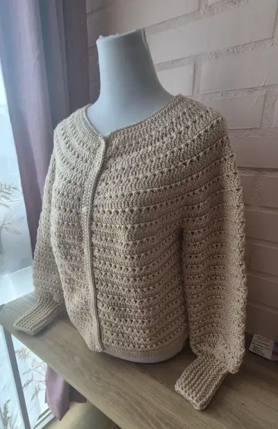 Chaleco de crochet beige - miniatura 2