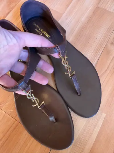Sandalias marrones Saint Laurent - miniatura 1