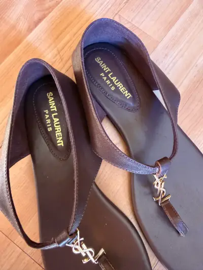 Sandalias marrones Saint Laurent - miniatura 4