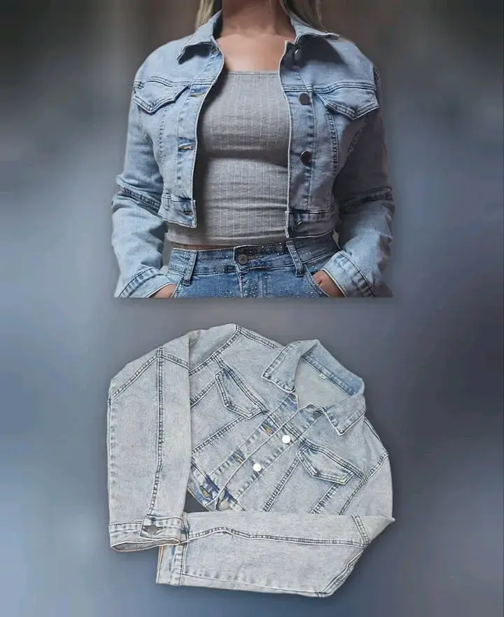 Chaqueta de mezclilla azul claro