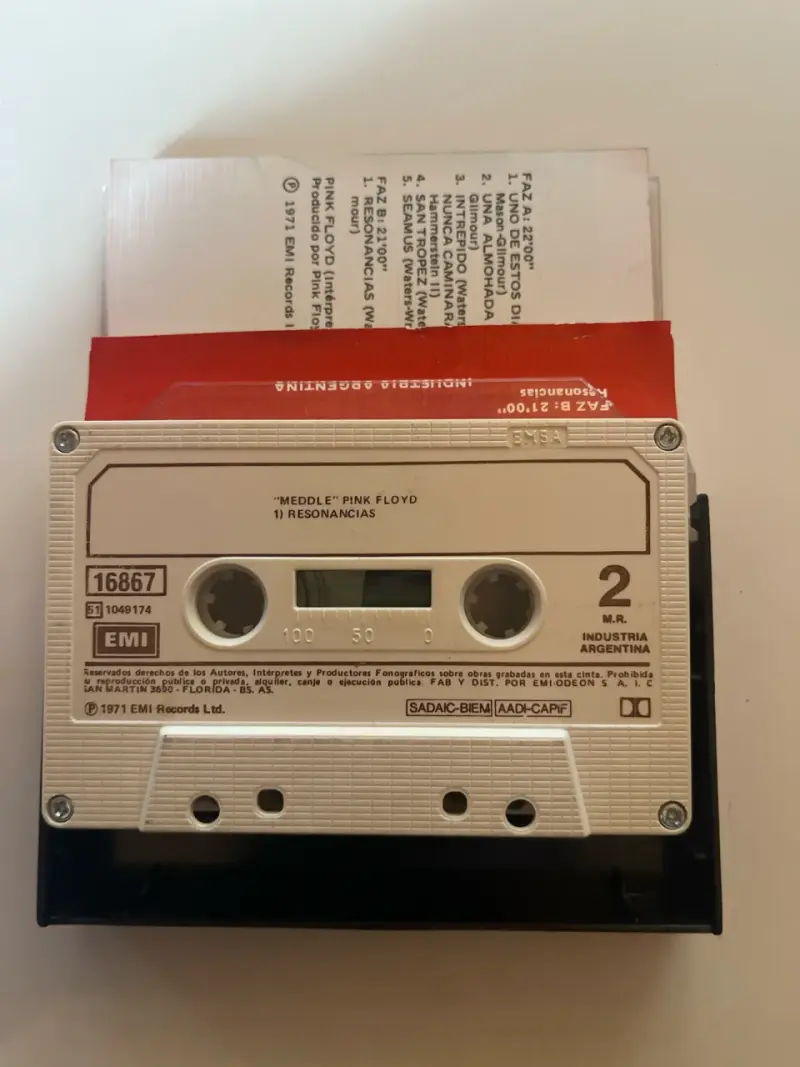 Cassette Meddle de Pink Floyd - 3