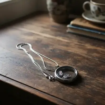 Collar Acero con colgante de vidrio - miniatura 1