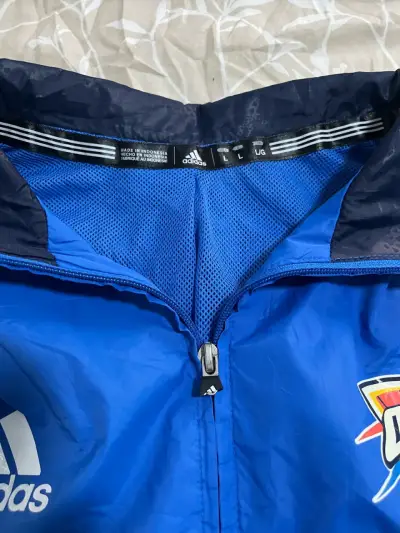 Chaqueta deportiva azul Adidas L - miniatura 4
