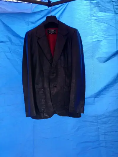 Blazer de cuero negro - miniatura 1