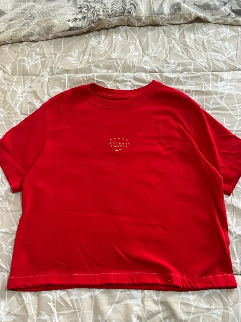Polera roja "Just Do It" S (cropeada) - 1