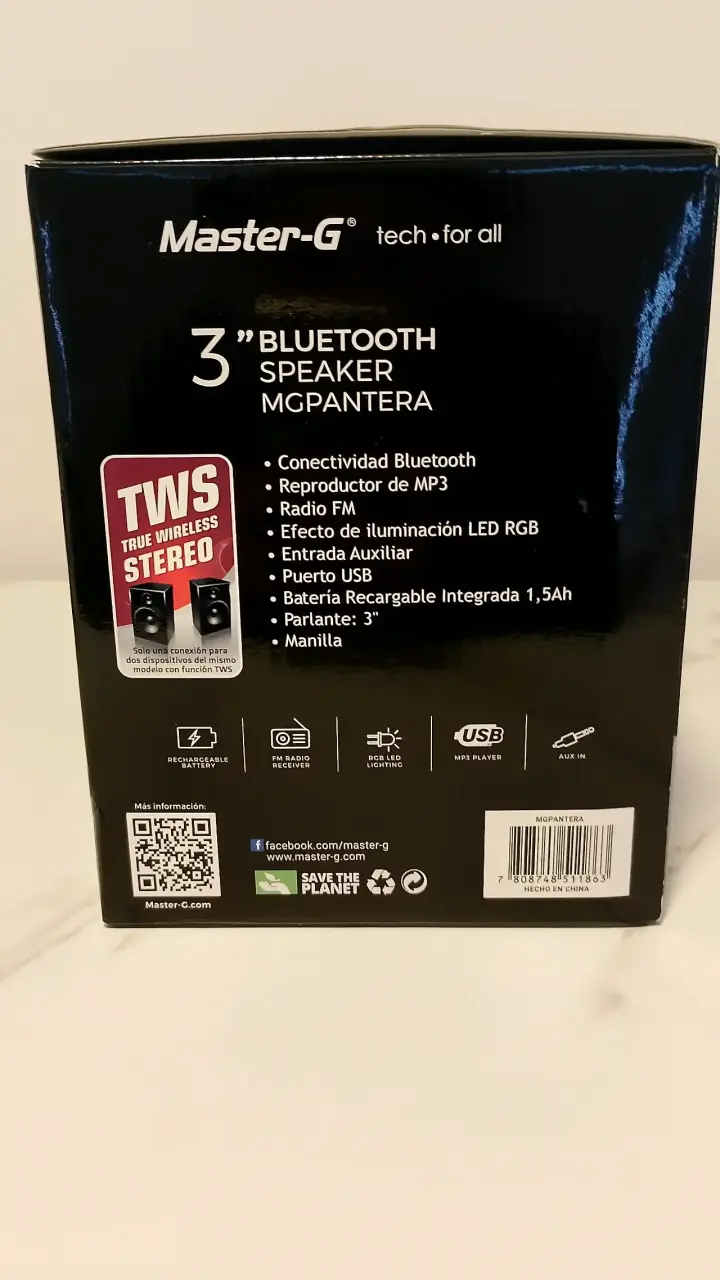 Parlante Bluetooth Master-G negro - 5