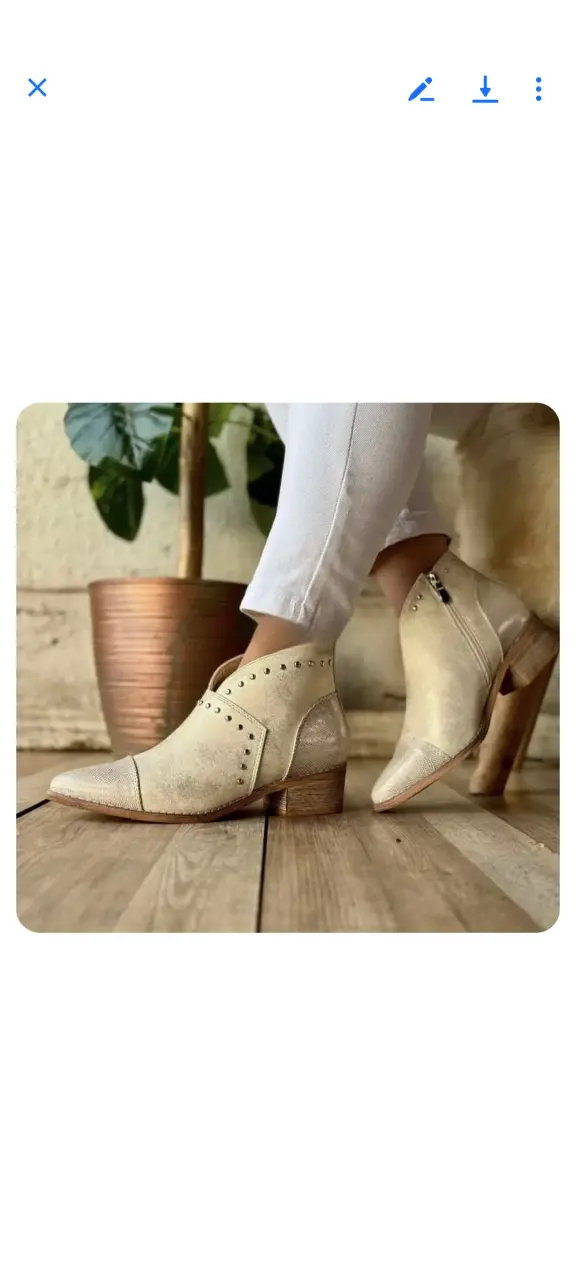 Botines azul y beige nuevos - 2