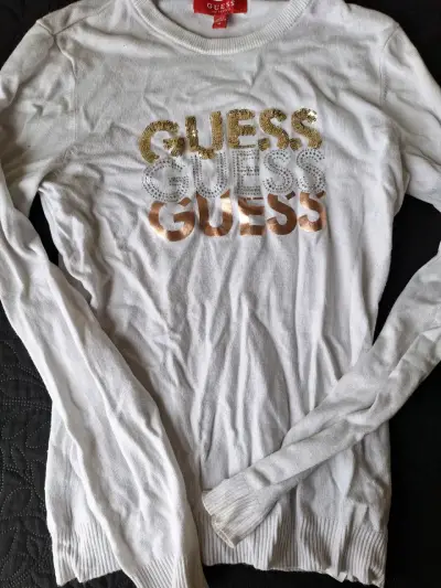 Polera blanca con lentejuelas Guess - miniatura 2