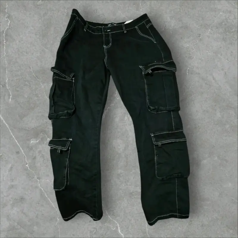Pantalones cargo negros - 1